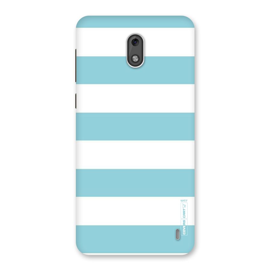 Pastel Blue White Stripes Back Case for Nokia 2