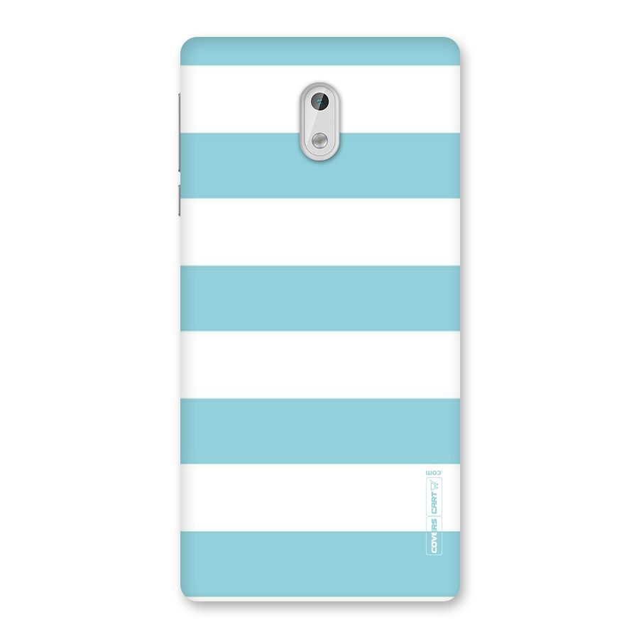 Pastel Blue White Stripes Back Case for Nokia 3