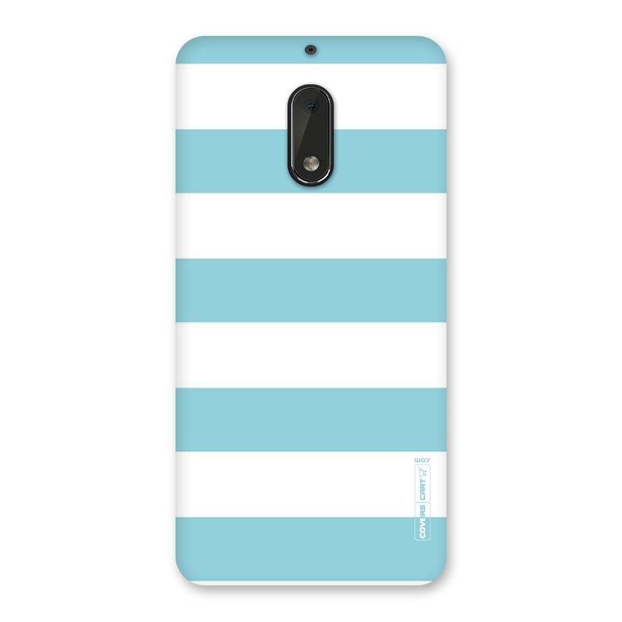 Pastel Blue White Stripes Back Case for Nokia 6