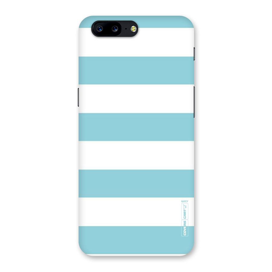 Pastel Blue White Stripes Back Case for OnePlus 5