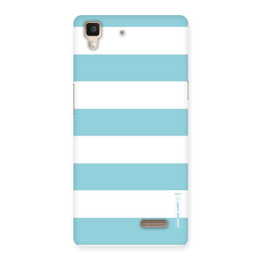 Pastel Blue White Stripes Back Case for Oppo R7