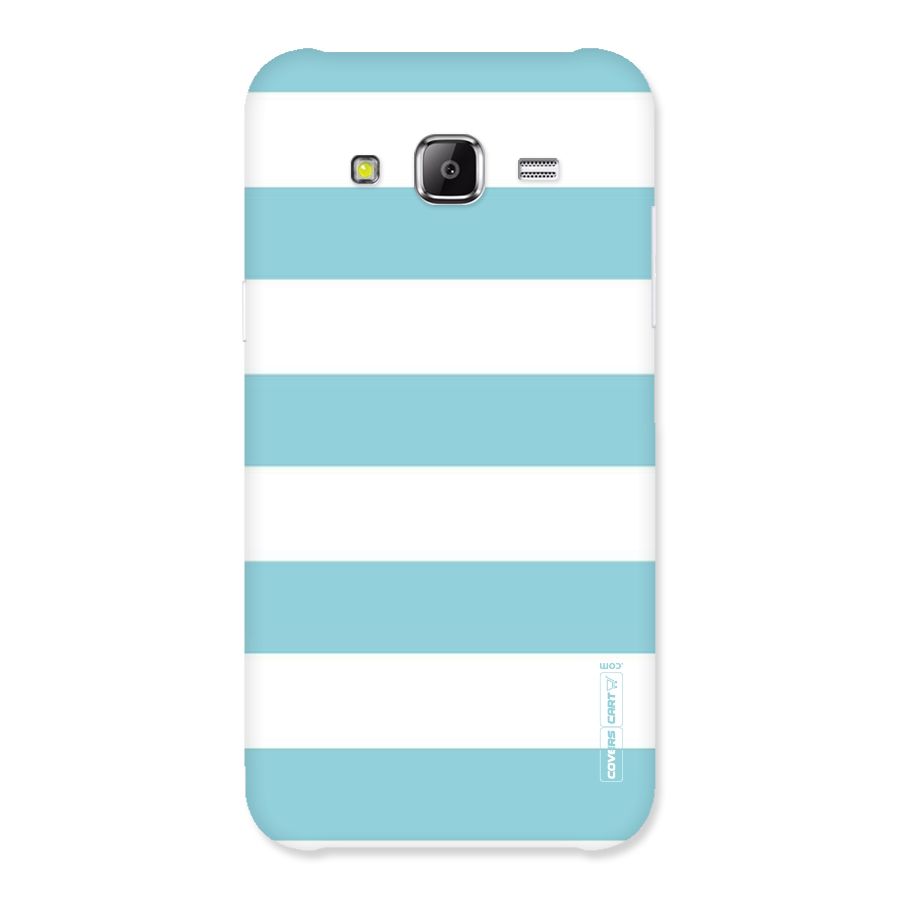 Pastel Blue White Stripes Back Case for Samsung Galaxy J5