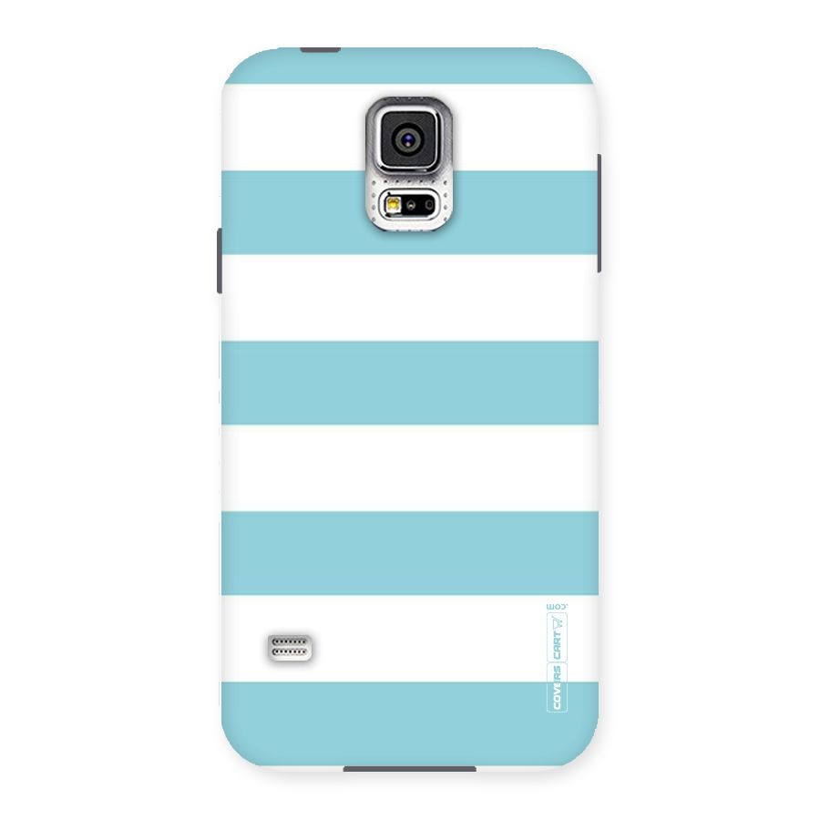 Pastel Blue White Stripes Back Case for Samsung Galaxy S5
