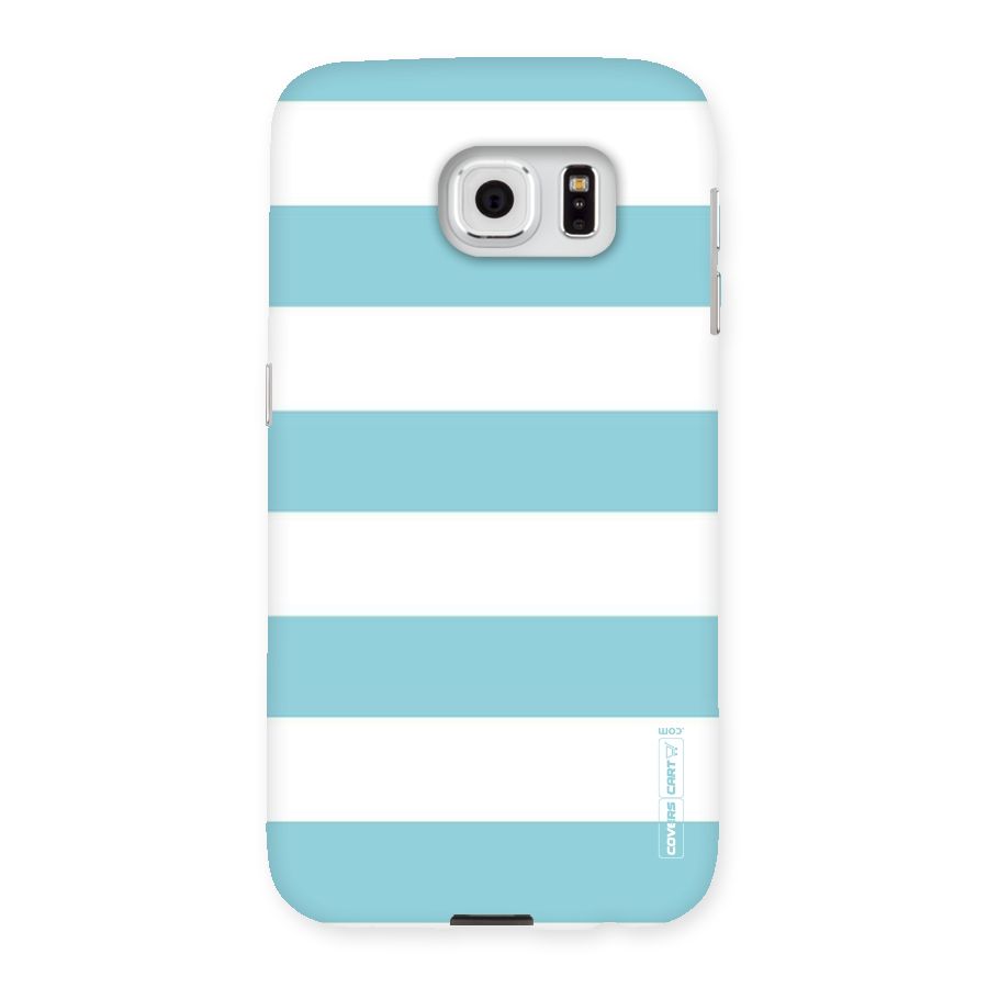 Pastel Blue White Stripes Back Case for Samsung Galaxy S6