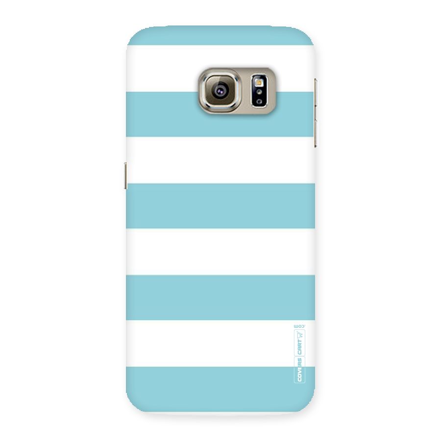 Pastel Blue White Stripes Back Case for Samsung Galaxy S6 Edge