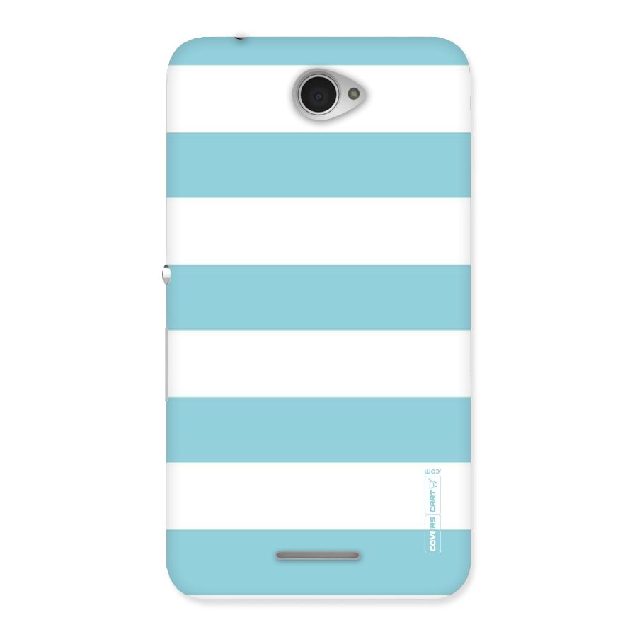 Pastel Blue White Stripes Back Case for Sony Xperia E4