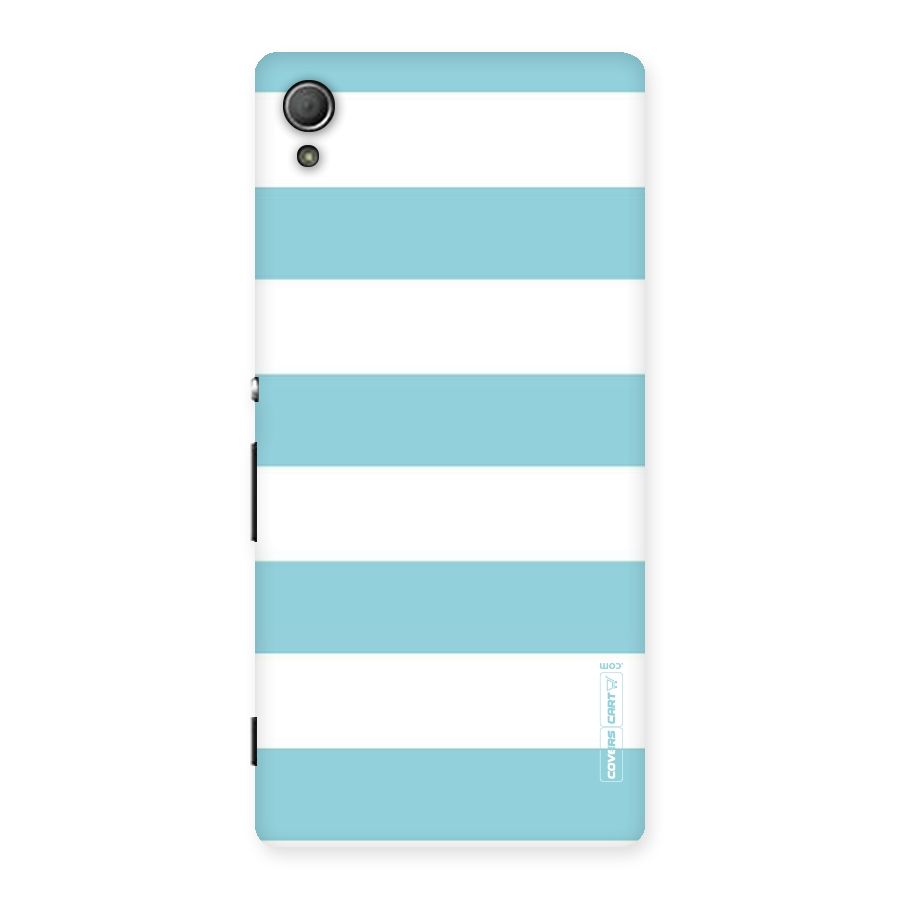 Pastel Blue White Stripes Back Case for Xperia Z4