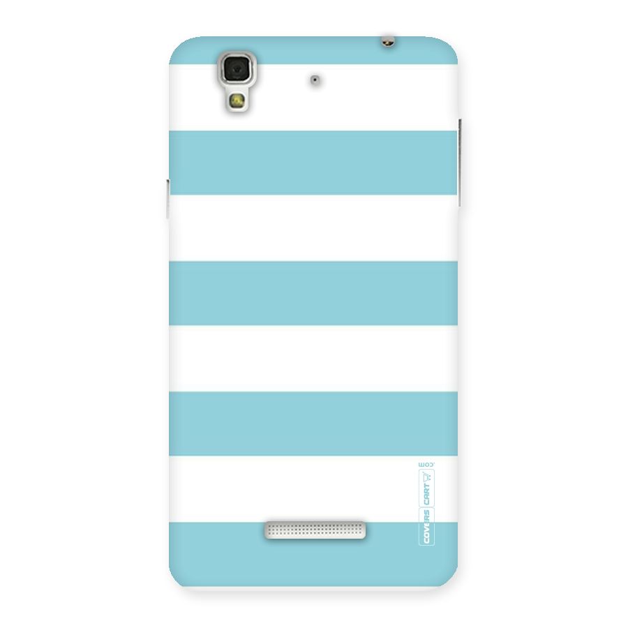 Pastel Blue White Stripes Back Case for YU Yureka Plus