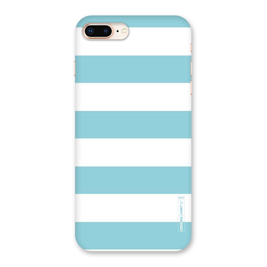 Pastel Blue White Stripes Back Case for iPhone 8 Plus