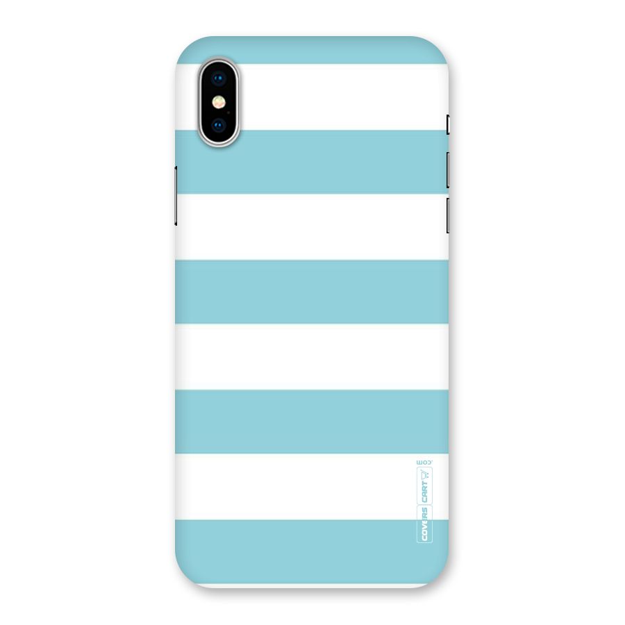 Pastel Blue White Stripes Back Case for iPhone X