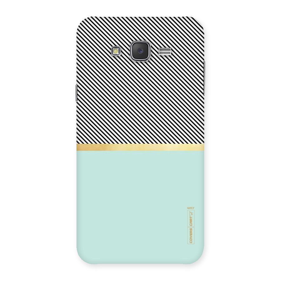 Pastel Green Base Stripes Back Case for Galaxy J7