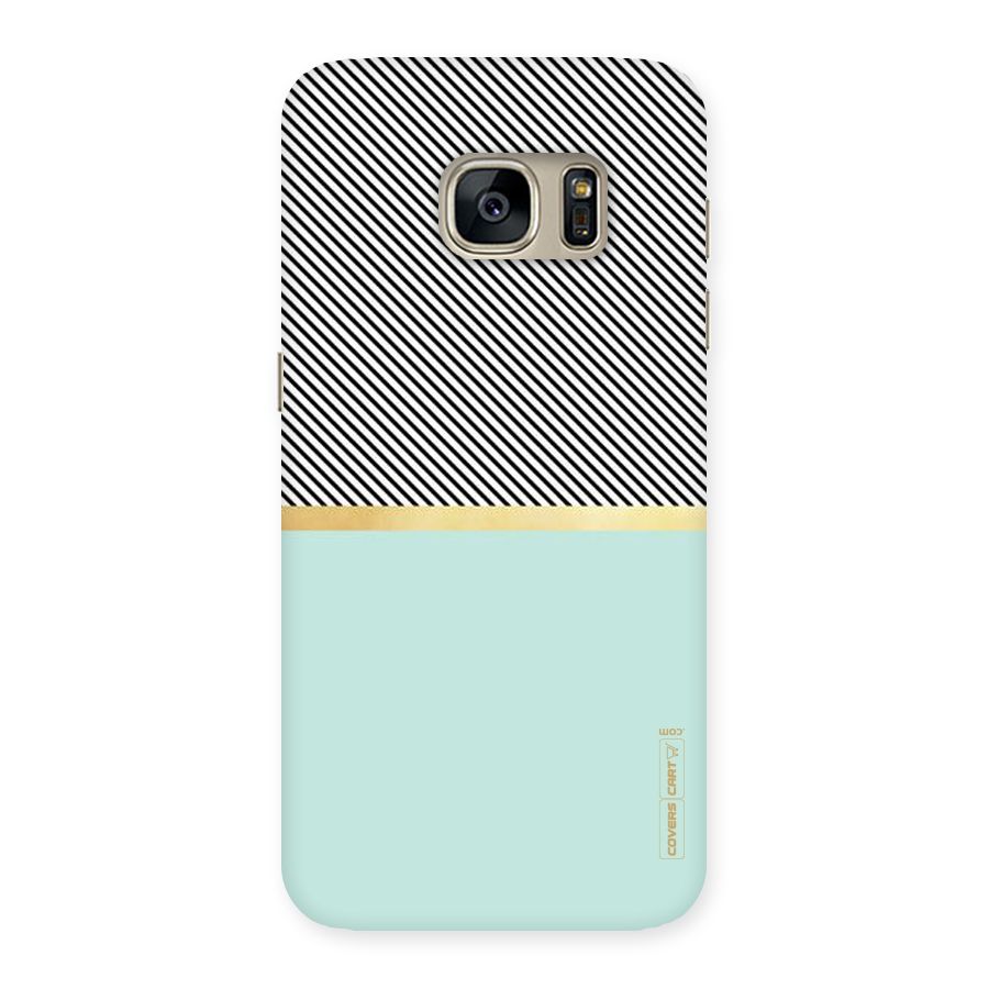Pastel Green Base Stripes Back Case for Galaxy S7