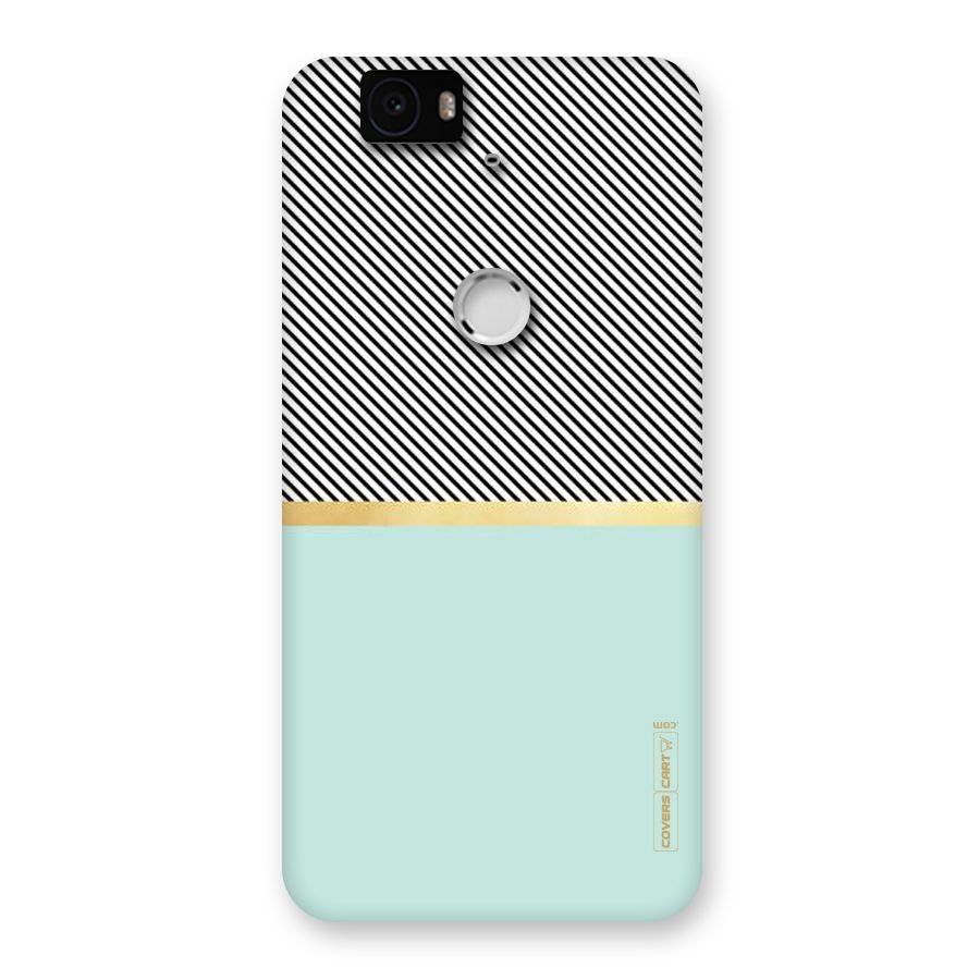 Pastel Green Base Stripes Back Case for Google Nexus-6P