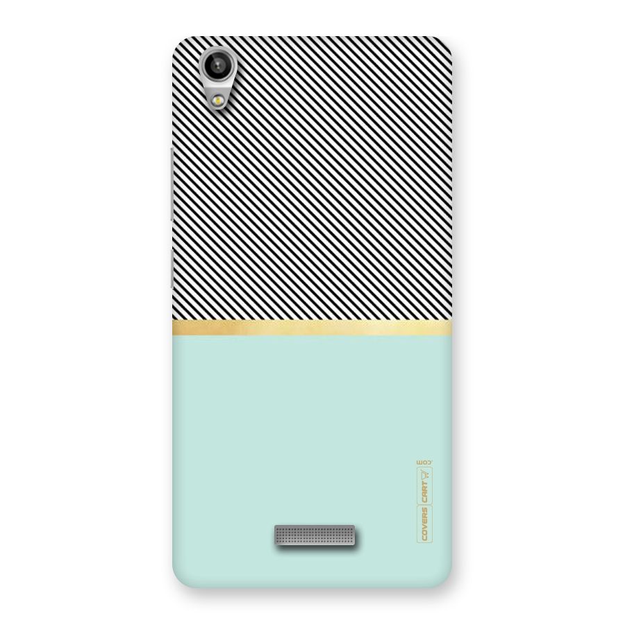 Pastel Green Base Stripes Back Case for Lava-Pixel-V1