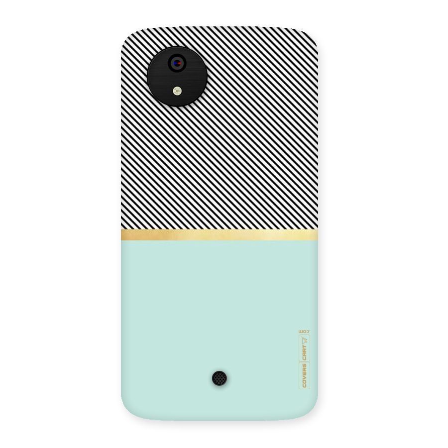 Pastel Green Base Stripes Back Case for Micromax Canvas A1