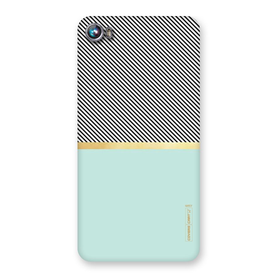 Pastel Green Base Stripes Back Case for Micromax Canvas Fire 4 A107