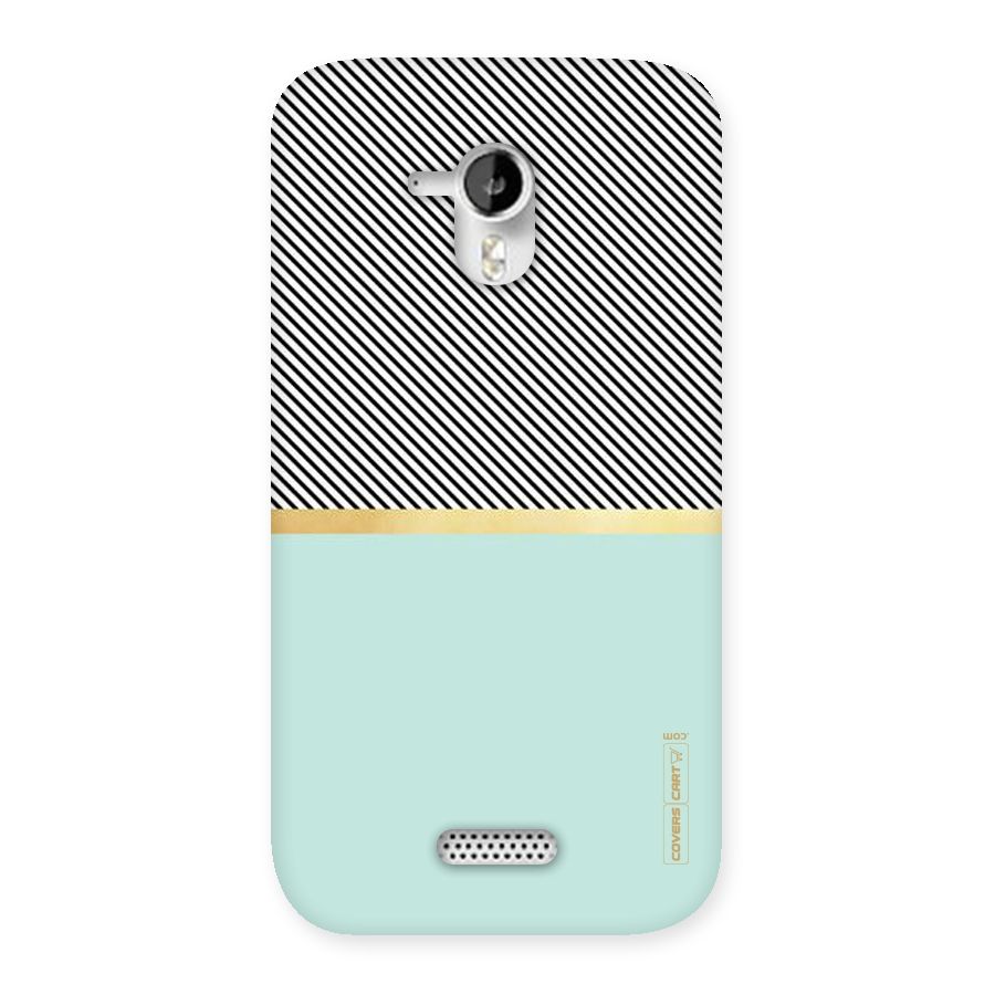 Pastel Green Base Stripes Back Case for Micromax Canvas HD A116