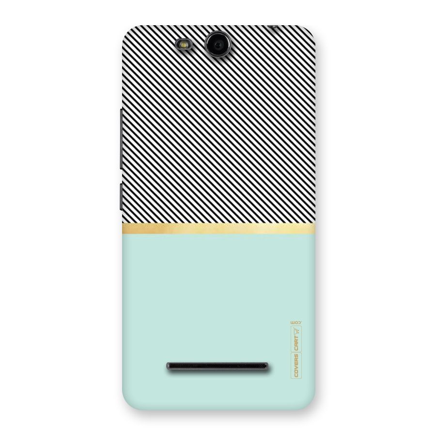 Pastel Green Base Stripes Back Case for Micromax Canvas Juice 3 Q392