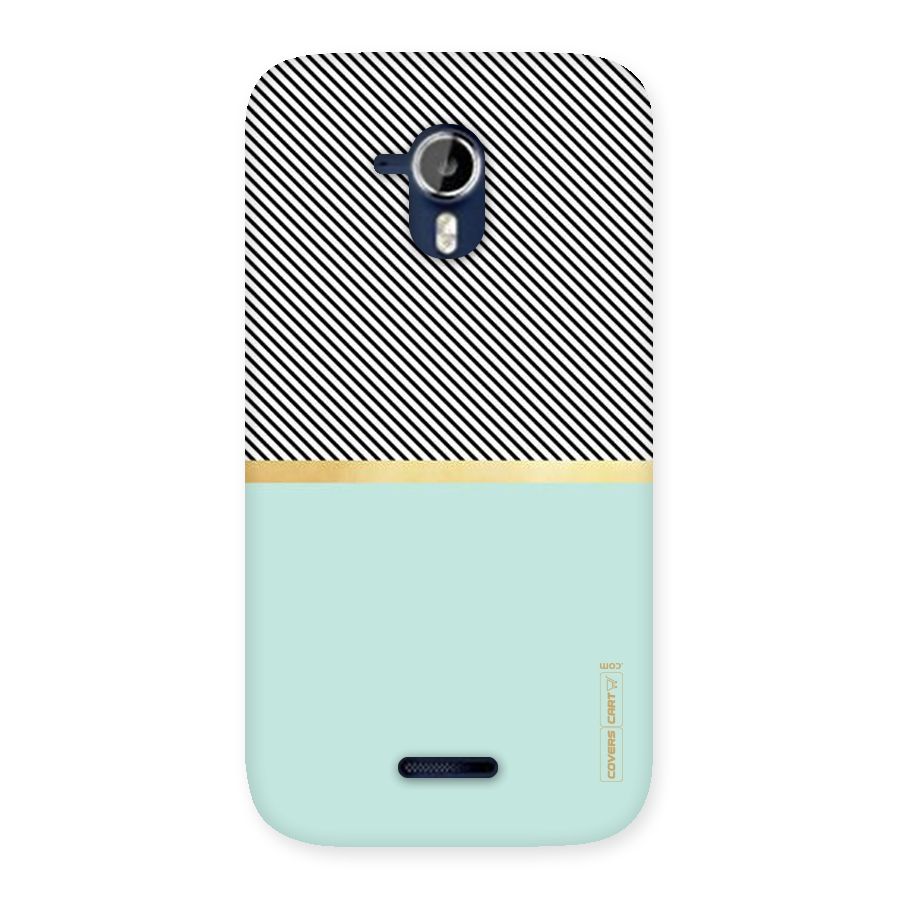 Pastel Green Base Stripes Back Case for Micromax Canvas Magnus A117