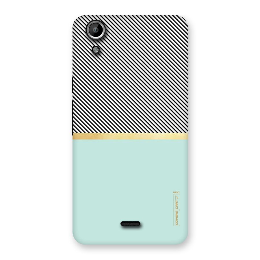 Pastel Green Base Stripes Back Case for Micromax Canvas Selfie Lens Q345