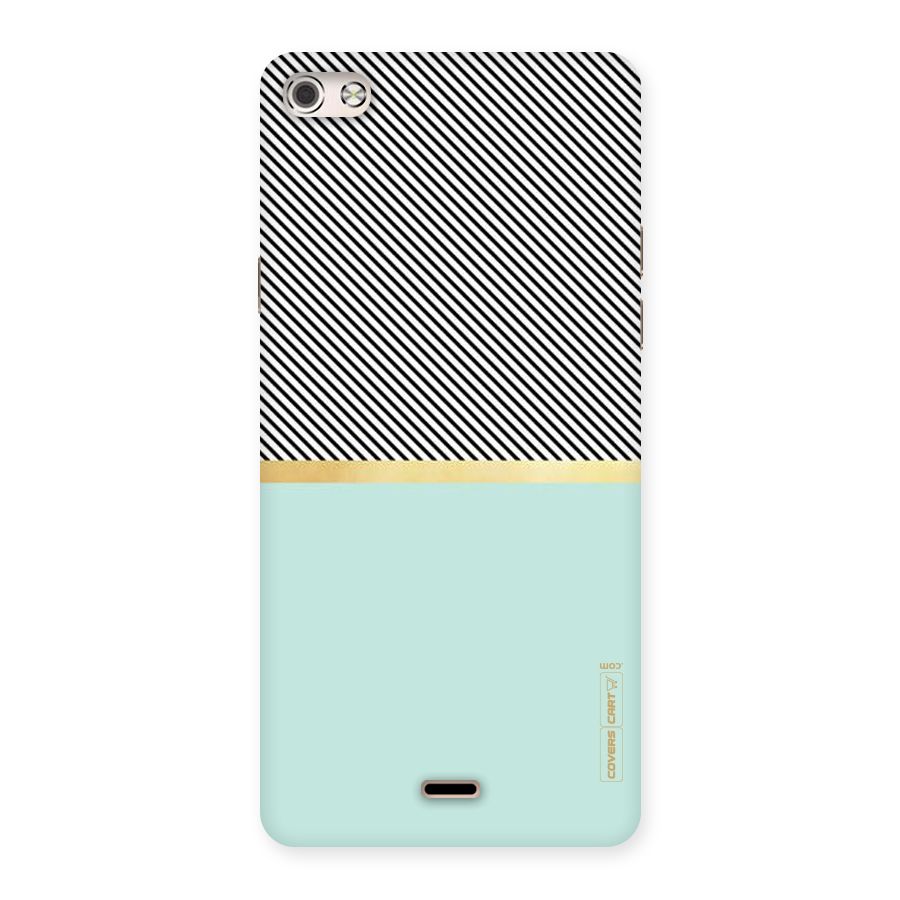 Pastel Green Base Stripes Back Case for Micromax Canvas Silver 5
