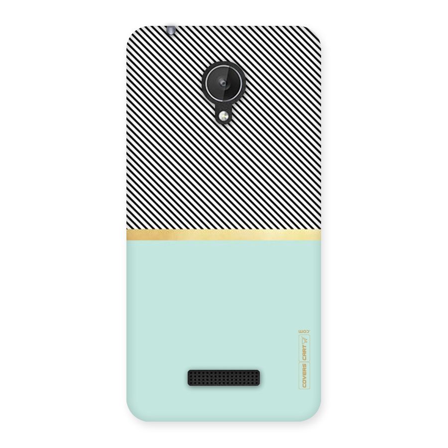 Pastel Green Base Stripes Back Case for Micromax Canvas Spark Q380