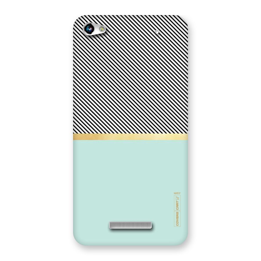 Pastel Green Base Stripes Back Case for Micromax Hue 2