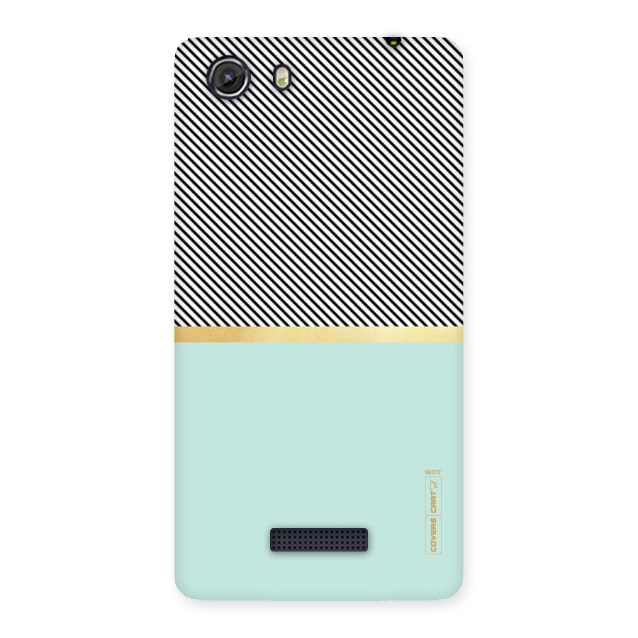 Pastel Green Base Stripes Back Case for Micromax Unite 3