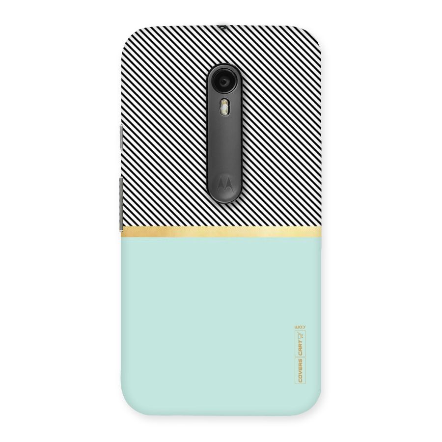Pastel Green Base Stripes Back Case for Moto G3