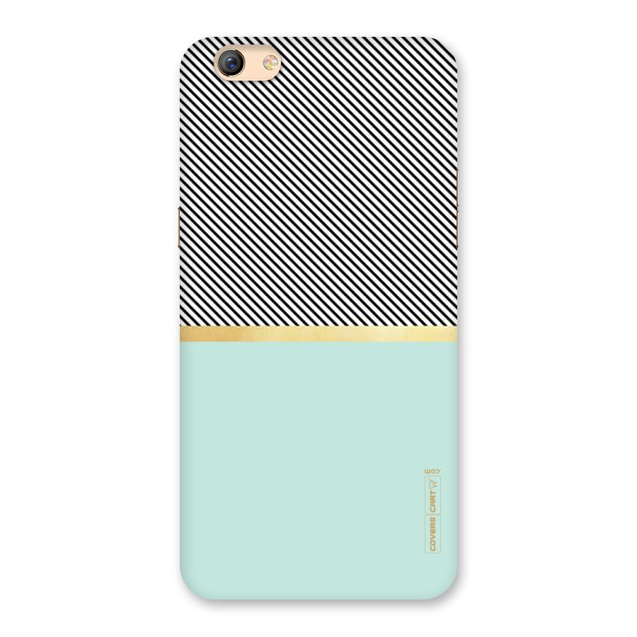 Pastel Green Base Stripes Back Case for Oppo F3 Plus