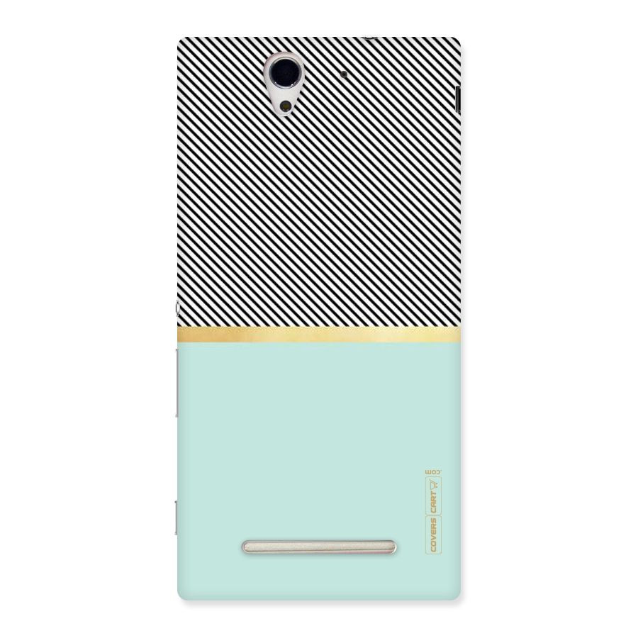 Pastel Green Base Stripes Back Case for Sony Xperia C3