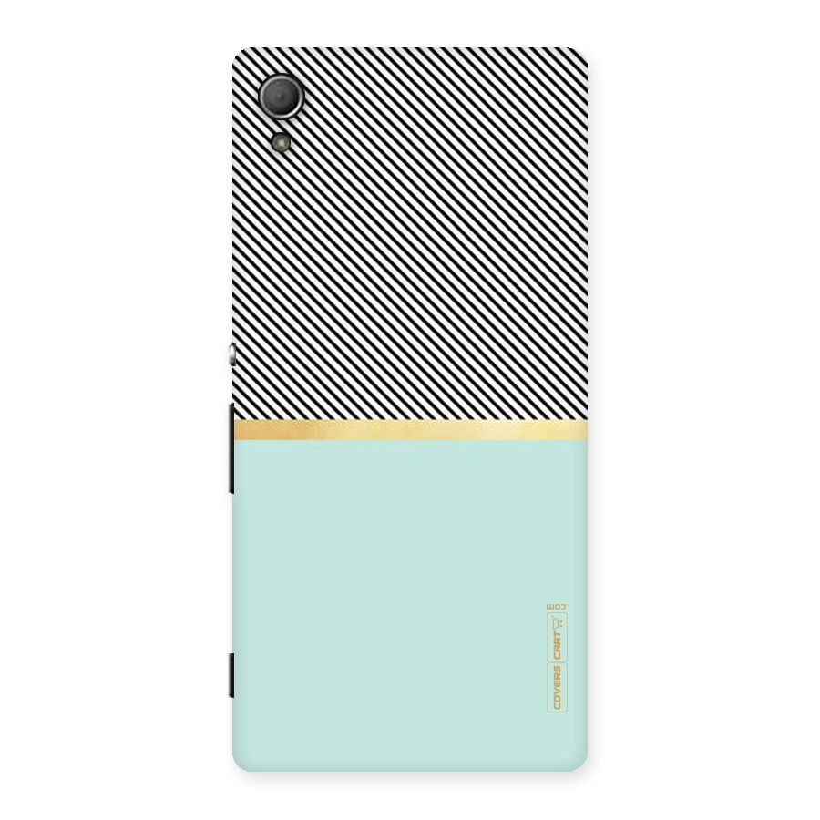 Pastel Green Base Stripes Back Case for Xperia Z4