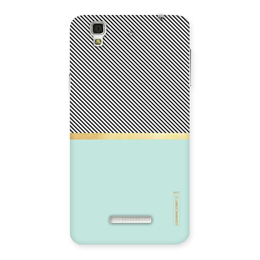 Pastel Green Base Stripes Back Case for YU Yureka Plus