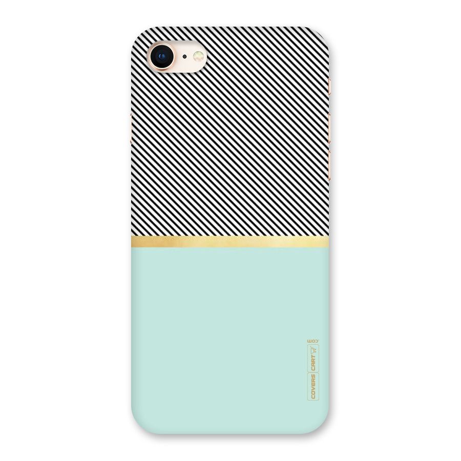 Pastel Green Base Stripes Back Case for iPhone 8