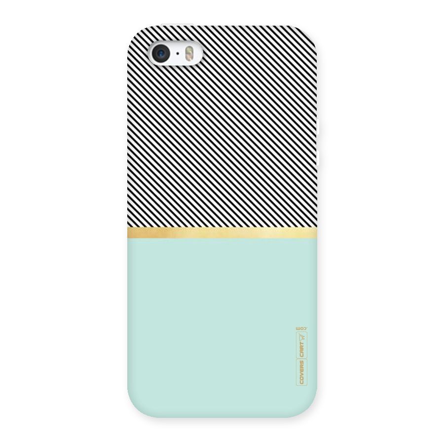 Pastel Green Base Stripes Back Case for iPhone SE