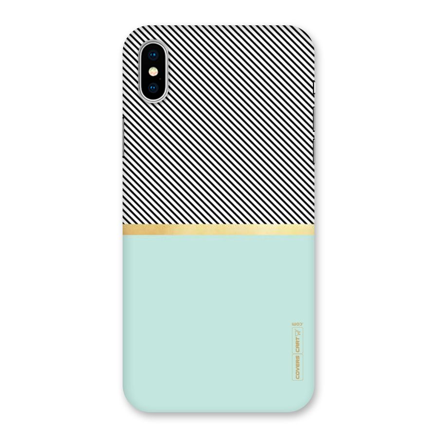 Pastel Green Base Stripes Back Case for iPhone X