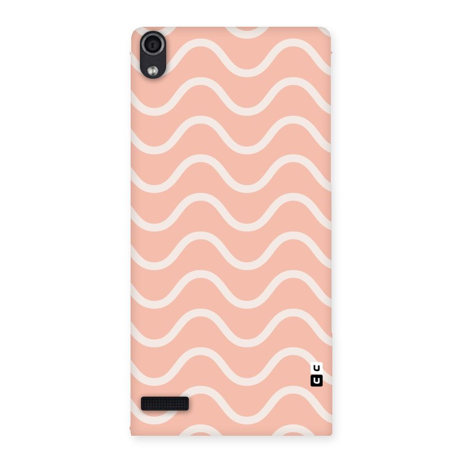 Pastel Peach Waves Back Case for Ascend P6