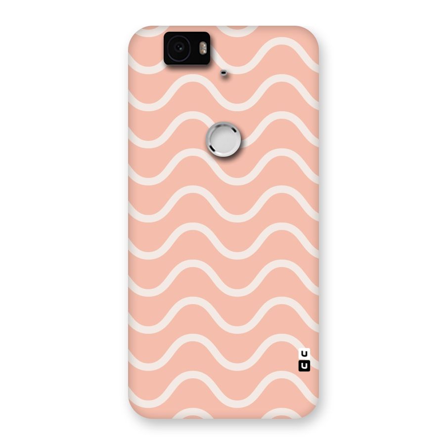 Pastel Peach Waves Back Case for Google Nexus-6P