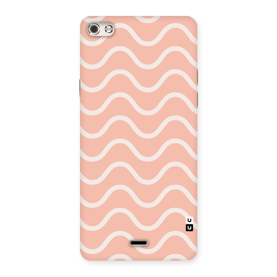 Pastel Peach Waves Back Case for Micromax Canvas Silver 5
