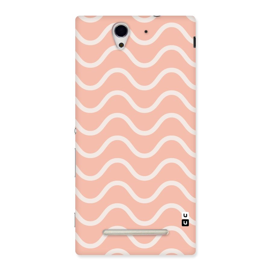 Pastel Peach Waves Back Case for Sony Xperia C3
