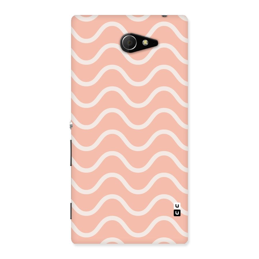 Pastel Peach Waves Back Case for Sony Xperia M2