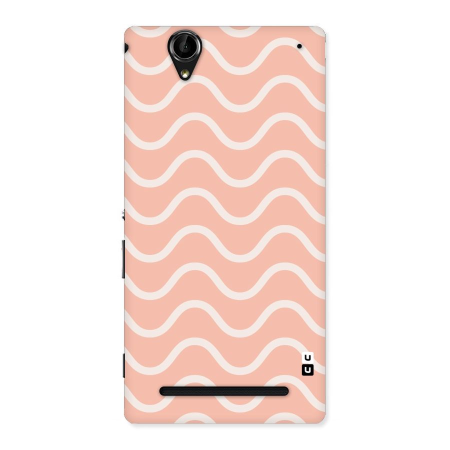 Pastel Peach Waves Back Case for Sony Xperia T2