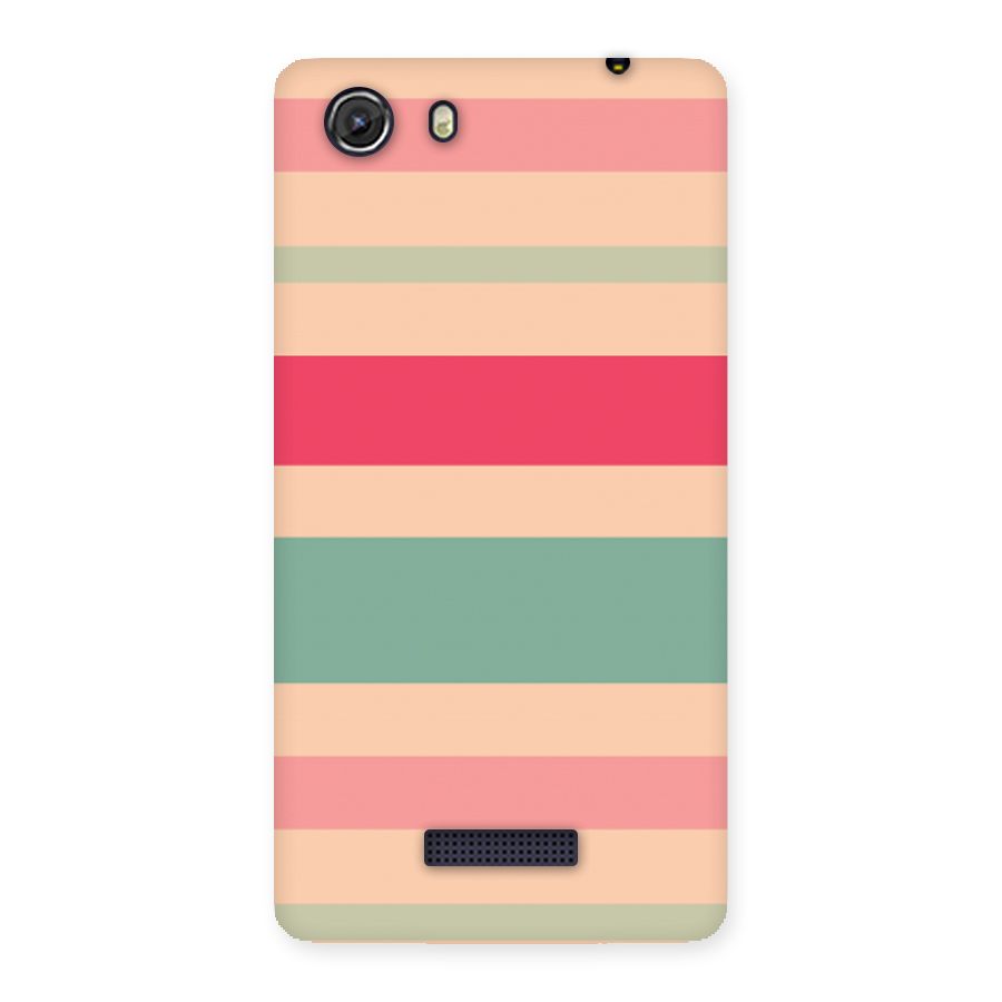 Pastel Stripes Vintage Back Case for Micromax Unite 3