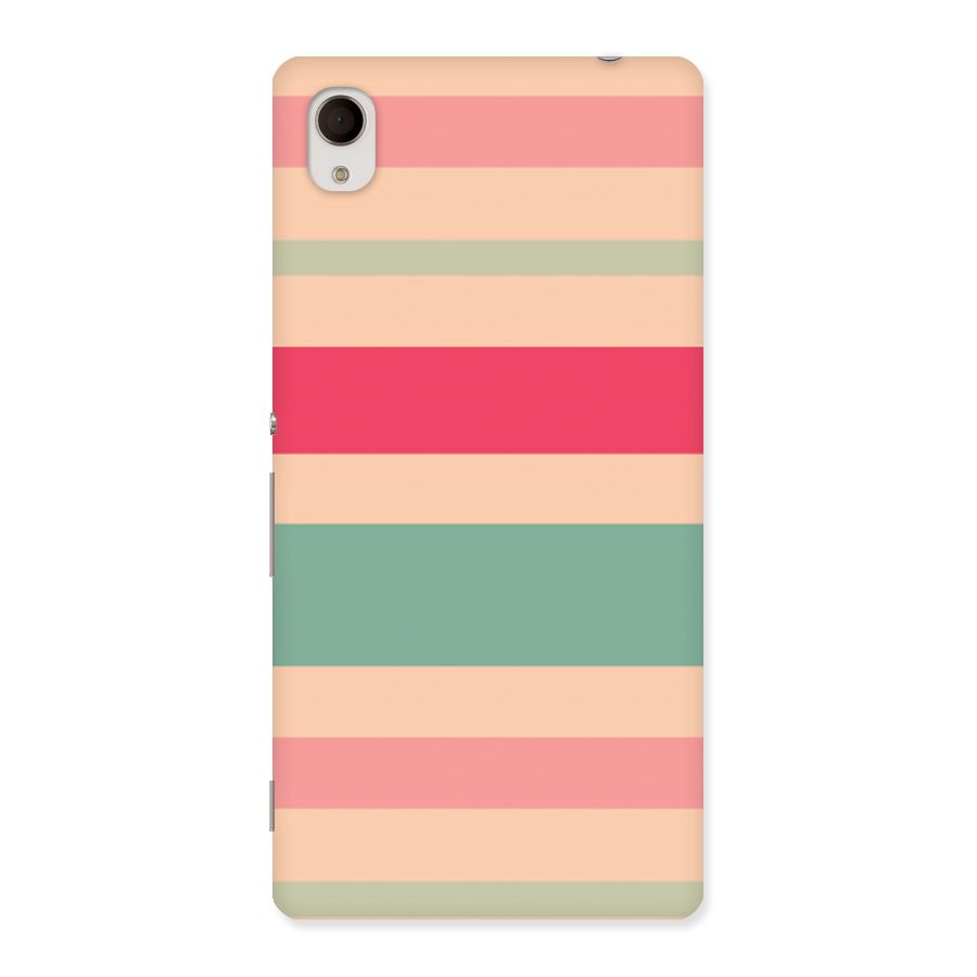 Pastel Stripes Vintage Back Case for Xperia M4 Aqua