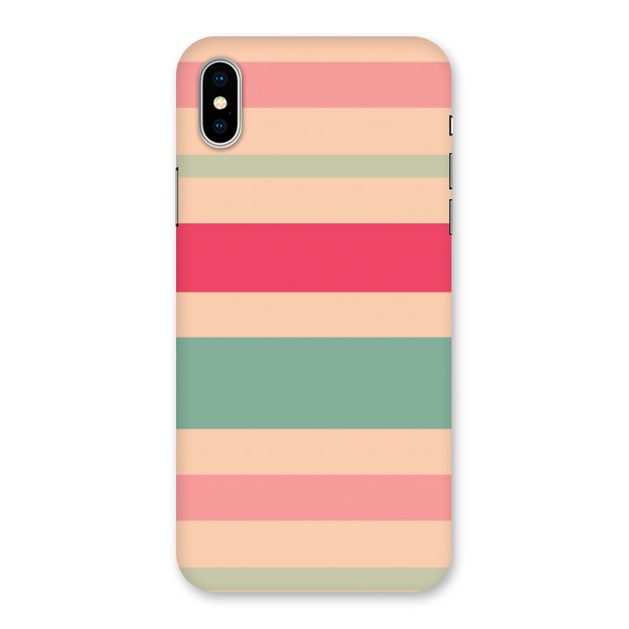 Pastel Stripes Vintage Back Case for iPhone X