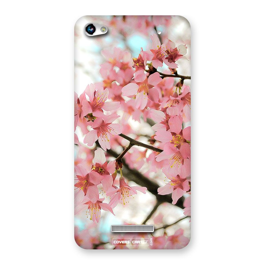 Peach Floral Back Case for Canvas Hue 2 A316