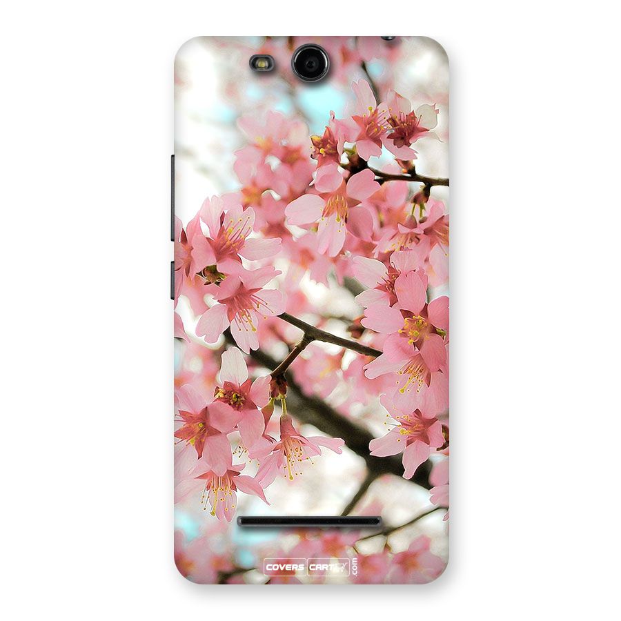 Peach Floral Back Case for Canvas Juice 3