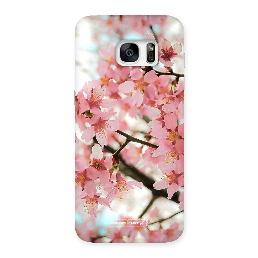 Peach Floral Back Case for Galaxy S7 Edge