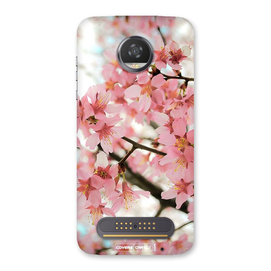 Peach Floral Back Case for Moto Z2 Play