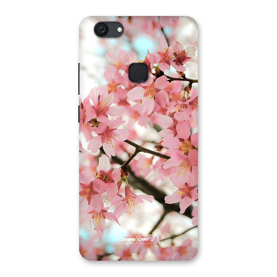 Peach Floral Back Case for Vivo V7 Plus